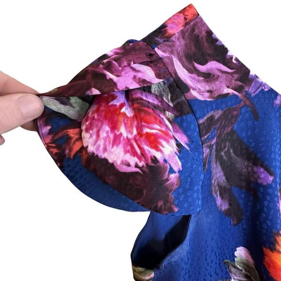 Anthropologie Moulinette Soeurs Rosado Blue Floral Sheath Dress Sz 4 Pockets EC - Picture 9 of 16